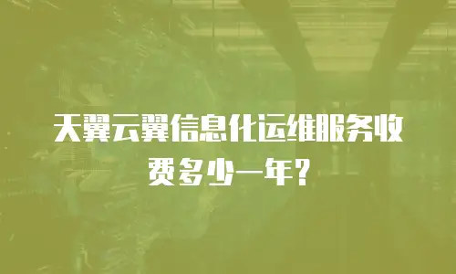 天翼云翼信息化运维服务收费多少一年？