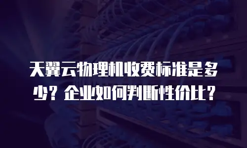 天翼云物理机收费标准是多少？企业如何判断性价比？