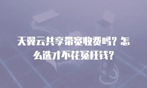 天翼云共享带宽收费吗？怎么选才不花冤枉钱？