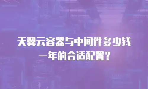 天翼云容器与中间件多少钱一年的合适配置？