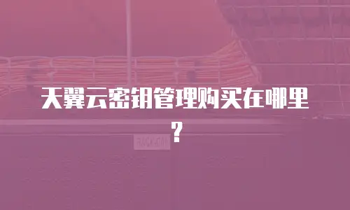 天翼云密钥管理购买在哪里？