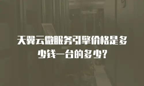 天翼云微服务引擎价格是多少钱一台的多少？
