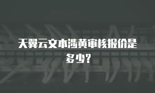 天翼云文本涉黄审核报价是多少？
