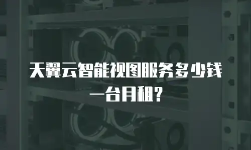天翼云智能视图服务多少钱一台月租？