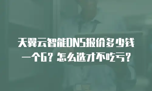 天翼云智能DNS报价多少钱一个G？怎么选才不吃亏？