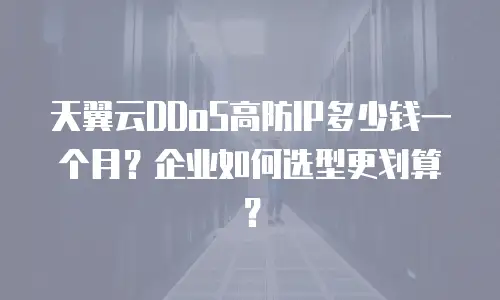 天翼云DDoS高防IP多少钱一个月？企业如何选型更划算？
