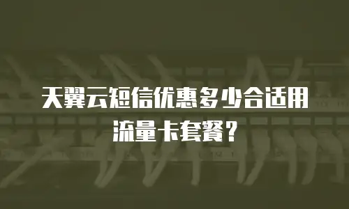 天翼云短信优惠多少合适用流量卡套餐？