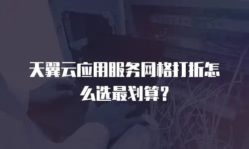 天翼云应用服务网格打折怎么选最划算？