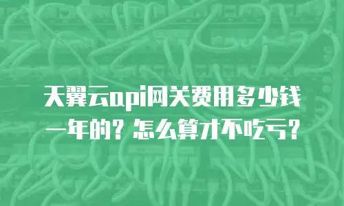天翼云api网关费用多少钱一年的？怎么算才不吃亏？