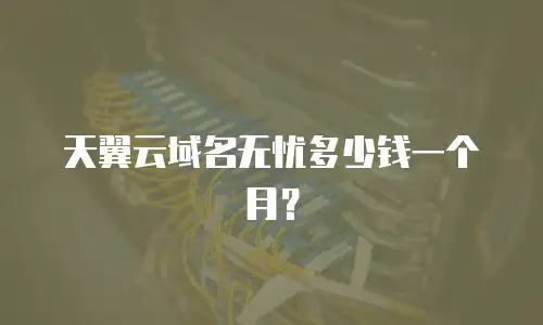 天翼云域名无忧多少钱一个月？
