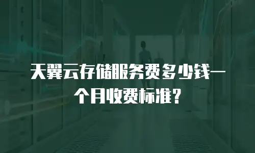 天翼云存储服务费多少钱一个月收费标准？