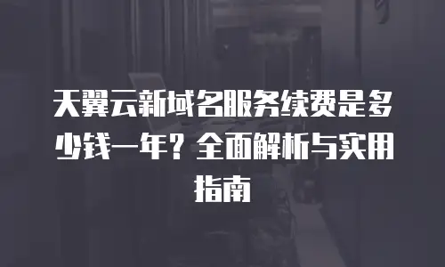 天翼云新域名服务续费是多少钱一年？全面解析与实用指南