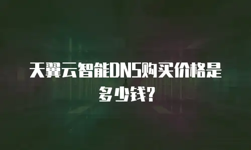 天翼云智能DNS购买价格是多少钱？