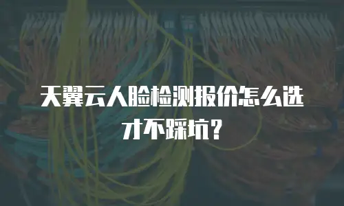 天翼云人脸检测报价怎么选才不踩坑？