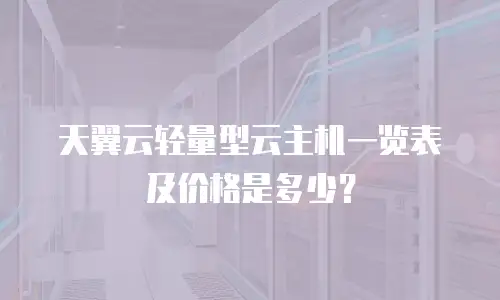 天翼云轻量型云主机一览表及价格是多少？