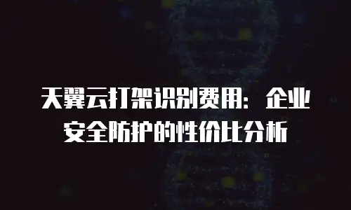 天翼云打架识别费用：企业安全防护的性价比分析