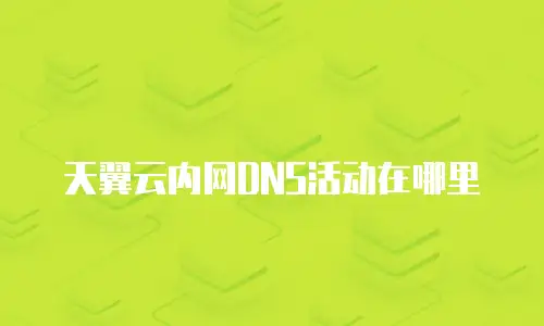 天翼云内网DNS活动在哪里