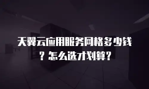 天翼云应用服务网格多少钱？怎么选才划算？