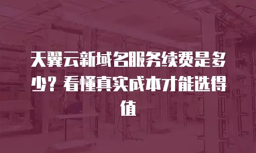 天翼云新域名服务续费是多少？看懂真实成本才能选得值