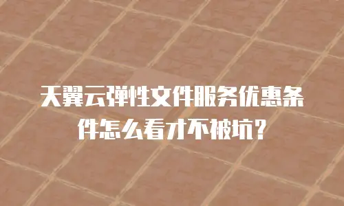 天翼云弹性文件服务优惠条件怎么看才不被坑？