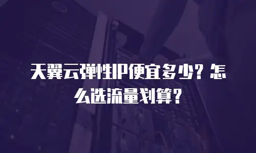 天翼云弹性IP便宜多少？怎么选流量划算？