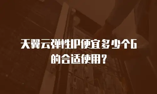 天翼云弹性IP便宜多少个G的合适使用？