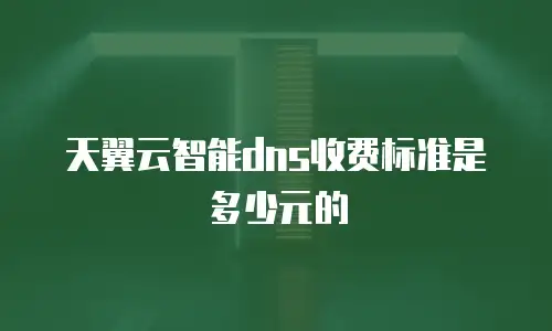 天翼云智能dns收费标准是多少元的