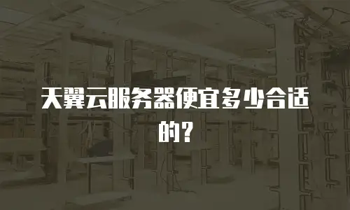 天翼云服务器便宜多少合适的？