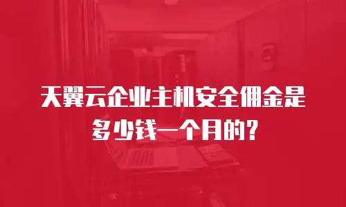 天翼云企业主机安全佣金是多少钱一个月的？