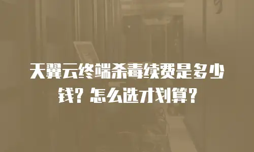 天翼云终端杀毒续费是多少钱？怎么选才划算？
