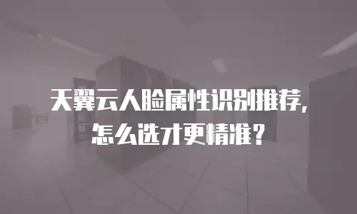 天翼云人脸属性识别推荐，怎么选才更精准？