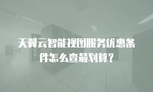 天翼云智能视图服务优惠条件怎么查最划算？