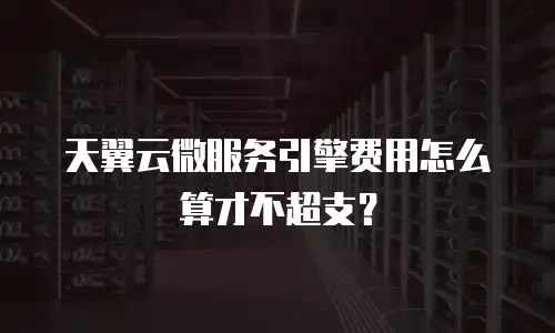 天翼云微服务引擎费用怎么算才不超支？