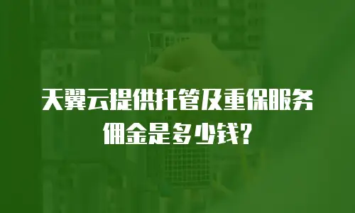 天翼云提供托管及重保服务佣金是多少钱？