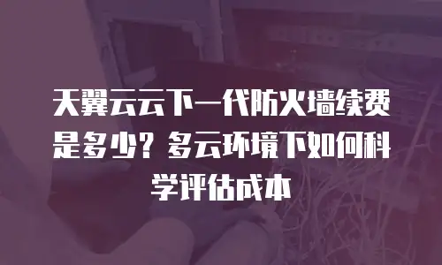 天翼云云下一代防火墙续费是多少？多云环境下如何科学评估成本