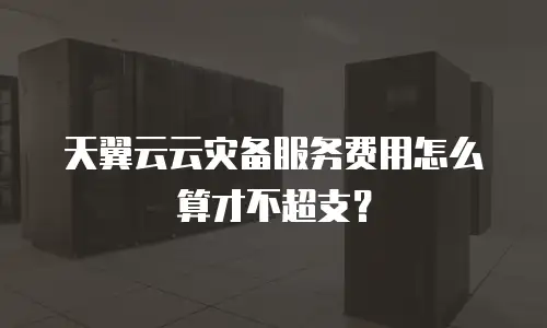 天翼云云灾备服务费用怎么算才不超支？