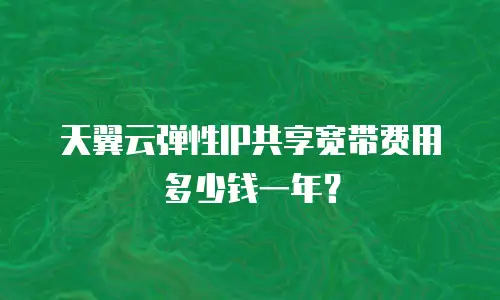 天翼云弹性IP共享宽带费用多少钱一年？