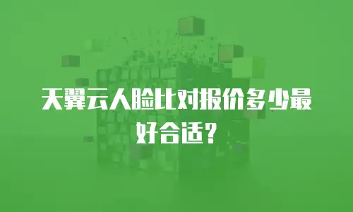 天翼云人脸比对报价多少最好合适？