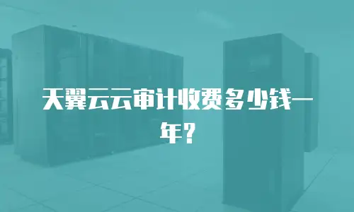 天翼云云审计收费多少钱一年？