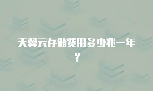 天翼云存储费用多少兆一年？