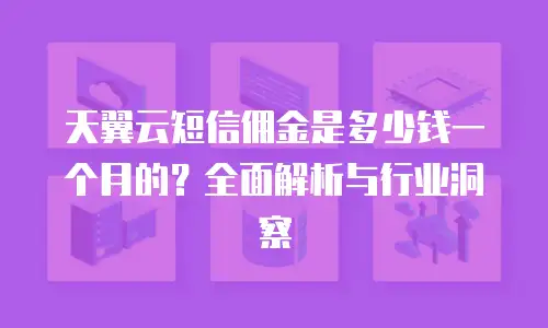 天翼云短信佣金是多少钱一个月的？全面解析与行业洞察