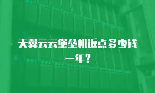 天翼云云堡垒机返点多少钱一年？