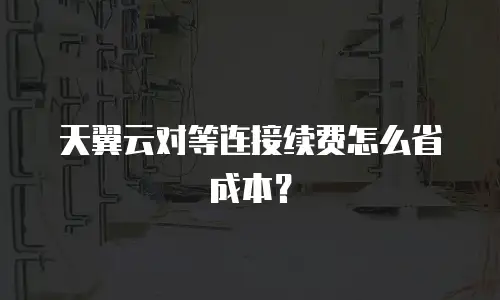 天翼云对等连接续费怎么省成本？