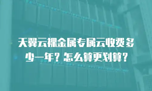 天翼云裸金属专属云收费多少一年？怎么算更划算？
