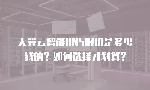 天翼云智能DNS报价是多少钱的？如何选择才划算？