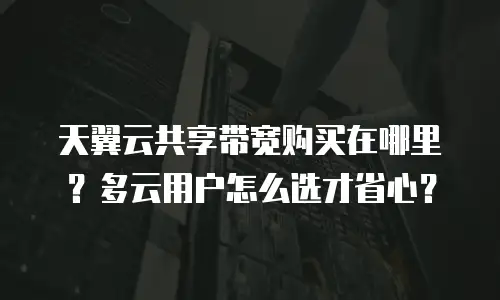 天翼云共享带宽购买在哪里？多云用户怎么选才省心？