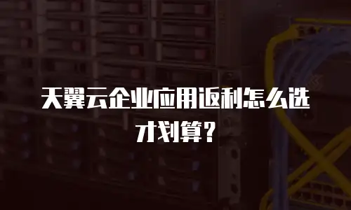天翼云企业应用返利怎么选才划算？