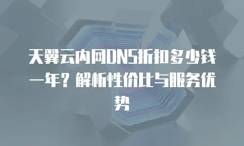 天翼云内网DNS折扣多少钱一年？解析性价比与服务优势