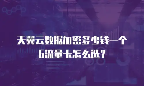 天翼云数据加密多少钱一个G流量卡怎么选？