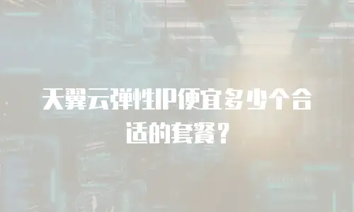 天翼云弹性IP便宜多少个合适的套餐？